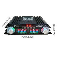 Amplificador Digital De 4 Canales 1600W Pico Potencia HiFi Sonido Mini HIFI Estéreo Con Bluetooth USB FM Compatible Mini Amplificador De Audio - details 11