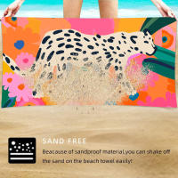 Toallas de playa a prueba de sol, toallas deportivas de secado rápido con forro polar de doble cara, toallas de baño estampadas y toallas absorbentes. - details 8