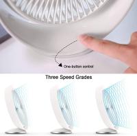 Ventilador USB de escritorio silencioso de 8 pulgadas blanco, ventilador recargable para viajes al aire libre en el hogar, batería de 2000mAh/3 niveles de velocidad/60 ° de rotación - details 1