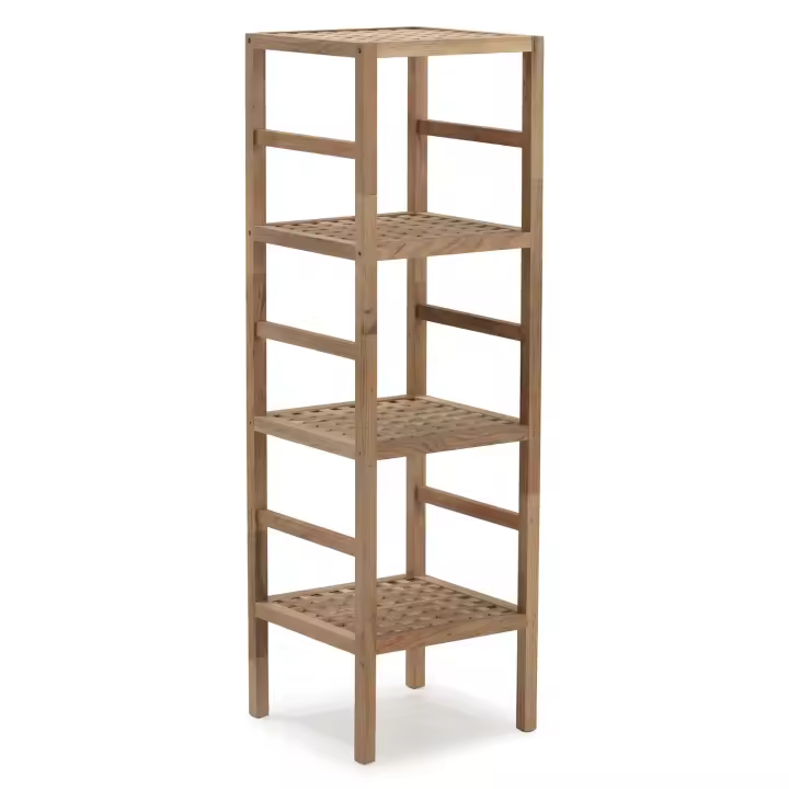 Estantería de Baño VS Venta-Stock en Madera de Nogal, 117,5 Cm Altura y 4 Niveles - 1