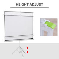 HOMCOM Pantalla para Proyector Plegable Manual 84” Pulgadas Pantalla de Proyección Formato 4:3 con Altura Ajustable Cine en Casa Presentaciones Películas 171x131 cm Blanco - details 4