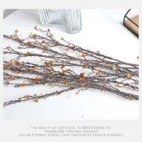 Vine Artificial De Espinas 88CM Para Decoración De Sala De Estar Hotel Casa Muerta Planta De Silicona En Café Naranja Verde Ligero Verde - details 7