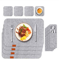 Juego De 3 Piezas De Tapetes De Comedor Ecológicos Lavables Antideslizantes Tapete De Comedor Rectangular De Terciopelo Negro Ligero Gris Oscuro Para Vino Y Taza - details 0