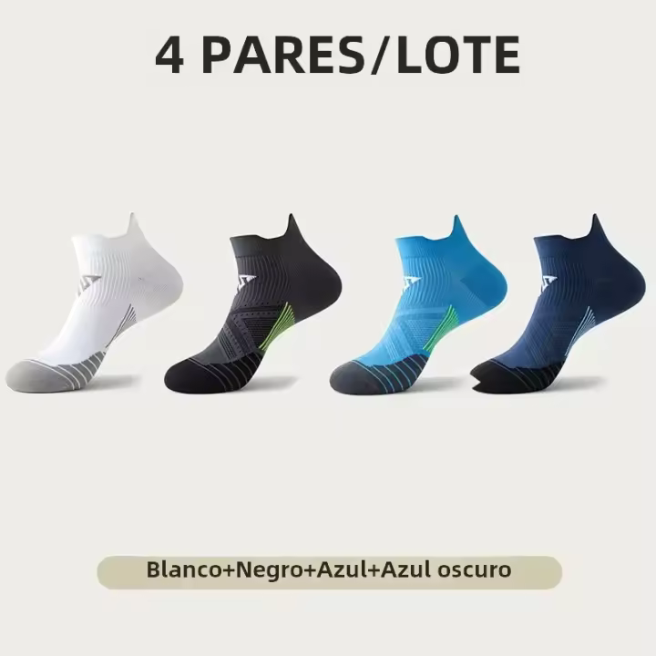 4 Pares De Calcetines Deportivos Para Hombre Y Mujer Anti Sudor Transpirables Para Ciclismo Secado Rápido Fitness - 1