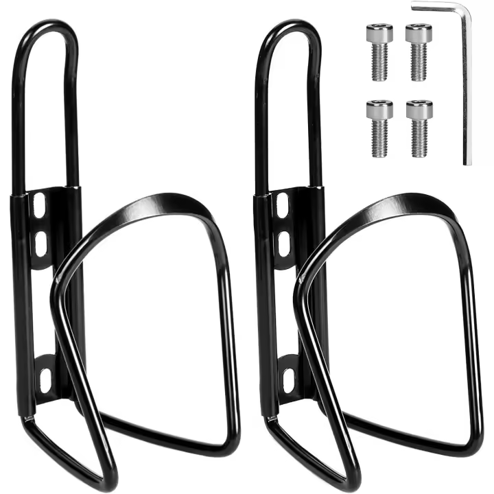 Paquete de 2 portabotellas para Bicicleta de Montaña, Con tornillos y artículos de Pesca, portabotellas duraderos, color Negro - 1