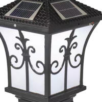 Lámpara De Pared Solar LED Retro Control Remoto Impermeable Para Jardín Decoración De Valla Puerta De Porche Luz Nocturna - details 6