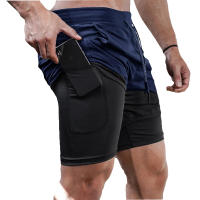 Shorts De Correr Para Hombre 2 En 1 Deporte Fitness Verano Gimnasio Ejercicio Compresión Correr Pantalones Cortos De Polyester - details 7