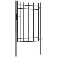 Outsunny Puerta de Jardín Puerta para Valla de Acero Galvanizado con Decoración de Flechas Cerradura y Llaves Puerta para Exterior Patio 107x204 cm Negro - details 0