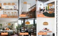 Lámpara Colgante De Bambú Clásico Con Brillo Y Rattan Iluminación Pendente Hecha a Mano Para Decoración De Hogar Y Dormitorio - details 6