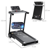 HOMCOM Cinta de Correr y Andar Eléctrica Plegable Velocidad 1-12 km/h con 12 Programas Pantalla LCD Botón de Emergencia Carga 100 kg 71x128x122 cm Negro - details 2
