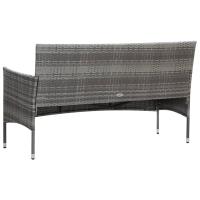 vidaXL Set de muebles de jardín 4 pzas y cojines ratán sintético gris - details 2