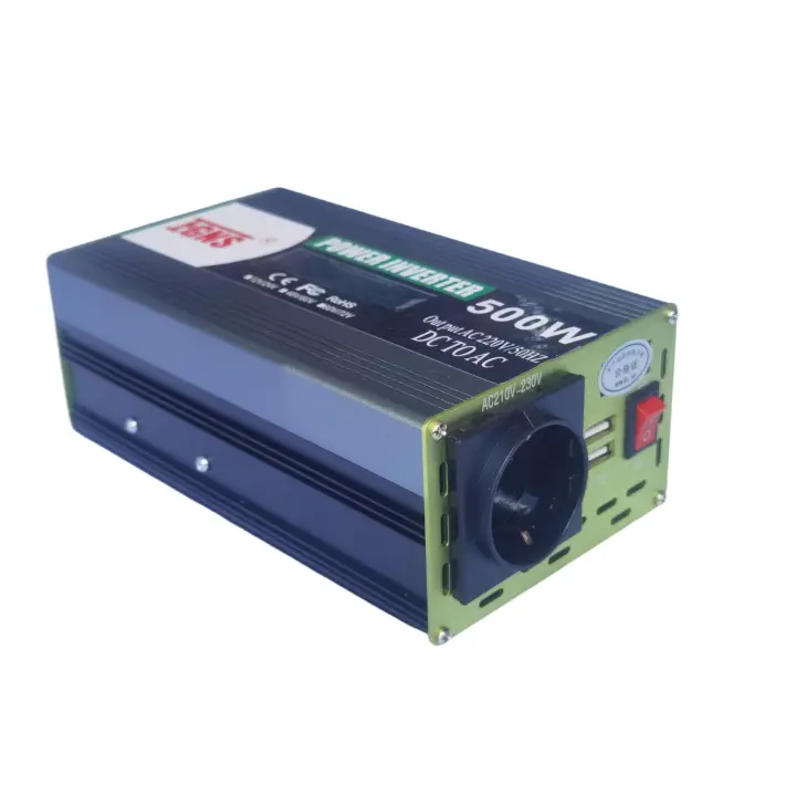 FGNS.Inversor Corriente DC/AC 500W Convertidor 12V/24V DC a 210V/220V/230V AC Dual Puertos USB 5V/2.1A - 1
