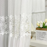 Cortinas Vintage De Encaje Transparente Para Habitación Y Sala De Estar Lujo Filtro De Luz Con Patrón De Flores Montaje En Techo - details 4