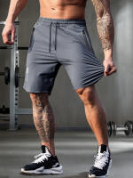 Shorts Casuales Para Hombre De Color Sólido Con Bolsillos De Cierre De Cremallera Y Cintura Elástica Con Cordón. Adecuados Para Verano Y Uso Diario. - details 14