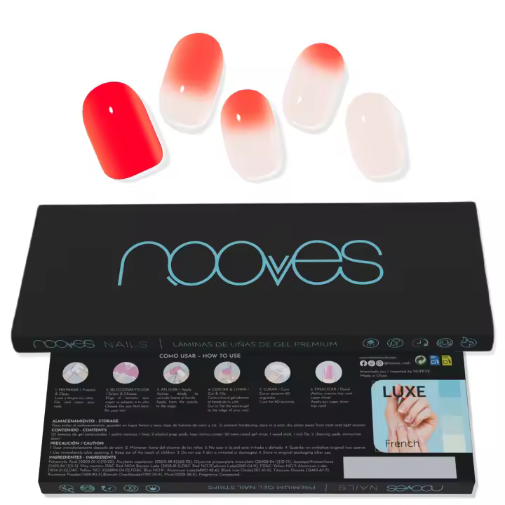 NOOVES NAILS Láminas de Uñas de Gel Precurado Premium -Chery Blossom -Cambian de color!Tiras De Uñas De Gel Semicurado Pegatinas Uñas Semipermanente en Gel Gel Nail stickers Uñas de gel Pegatinas - 1
