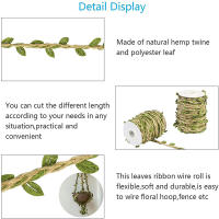 Correa De Hojas Verdes Simuladas 10m Hechas Con Hilo De Jute Artificial Falsa Maleza Para Decoración De Boda Y Hogar Estilo Rustico - details 3