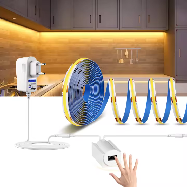 Tira De LED COB Flexible CRI 90 Alta Brillo 12V Con Sensor De Movimiento Para Iluminación De Armarios De Cocina Lámpara Decorativa Impermeable SMD5050 - 1