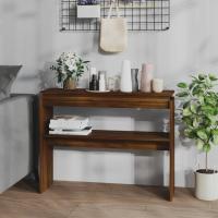 vidaXL Mesa consola madera de ingeniería envejecida 80x30x102 cm en color Madera antigua/Roble artisan/Marrón roble | estructura resistente ideal para salón dormitorio o estudio - details 2