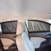 2pcs Cortinas De Sol Para Ventanas Laterales De Coche Universal Protección UV Plegable En Tela Negra Visera De Sol Para Estilo Del Coche - details 4