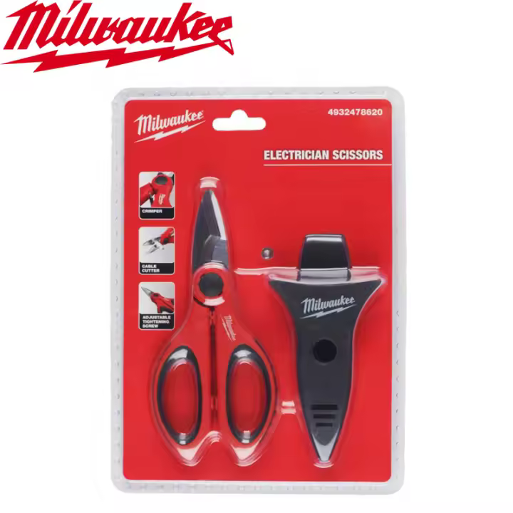 Tijeras Eléctricas Milwaukee 4932478620 Con Cierre De Almacenamiento Y Tornillo Ajustable Para Corte De Cables Herramienta Manual - 1