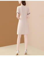 Vestido A-Line Elegante Para Mujer EVNISI Con Bordado En Cuello O Y Mangas Cortas Slim Office Lady Casual Para Oficina Y Fiestas - details 13