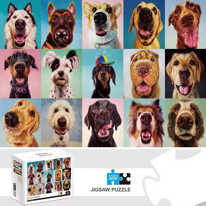 Rompecabezas De 1000 Piezas Con Nariz De Perro Lindo Decoración Para El Hogar Juego Educativo Para Adultos Y Niños Diversión Familiar - 1