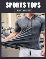 Sudadera De Carrera Para hombreQuick Drying Muscle Shirt Con Capucha Corta Para Gimnasio Y Entrenamiento Deportivo - details 0