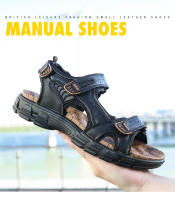 Sandalias De Verano Para Hombre Con Diseño De Playa Hechas a Mano En Cuero Genuino Antideslizantes Y Confortables Zapatos De Moda Para Exterior - details 3