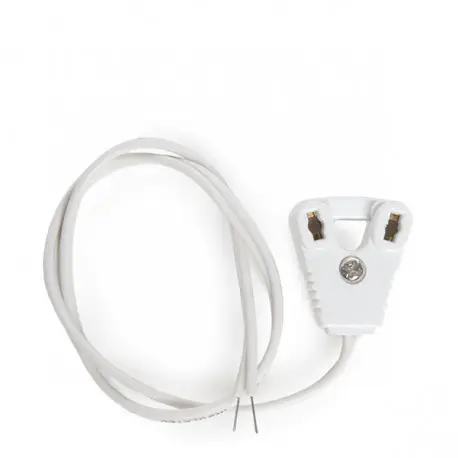 Ledkia Portalámparas Tubo LED T8 G13 Cable 30 cm Blanco - 1