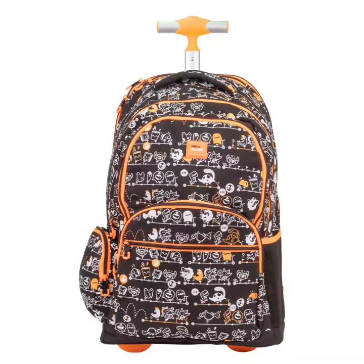 MOCHILA GRANDE ESCOLAR CON RUEDAS 25L MILAN SERIE ESPECIAL TANDEM NEGRO 6 CREMALLERAS - 1
