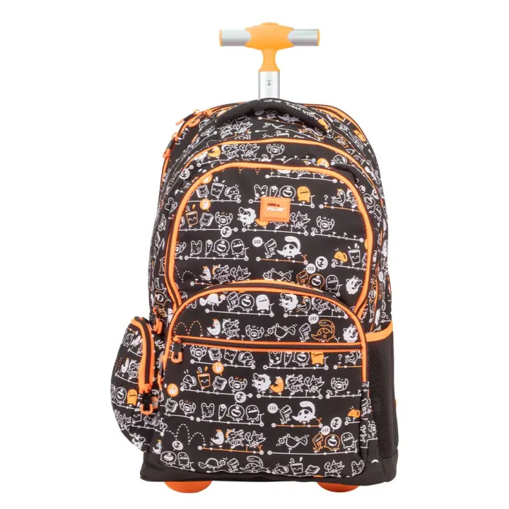 MOCHILA GRANDE ESCOLAR CON RUEDAS 25L MILAN SERIE ESPECIAL TANDEM NEGRO 6 CREMALLERAS - 1