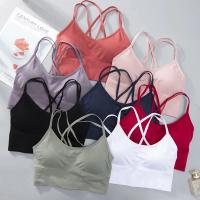 Deportivo De Mujer En Nylon Con Espalda Cruzada Y Aros Sin Costuras Almohadillado Para Gimnasio Yoga Correr Top Corto Transpirable - details 0