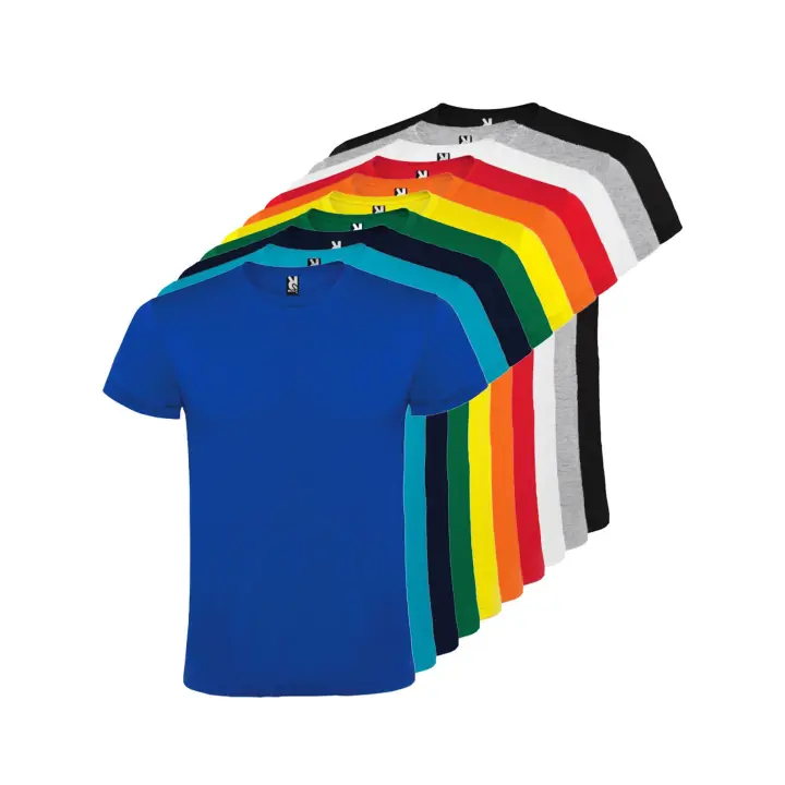 Roly - Pack de 10 Camisetas de manga corta – Varias Tallas – Varios Colores – 100% algodón, cuello redondo doble, costuras reforzadas, tejido tubular, camiseta básica, camiseta unisex, camiseta económica. - 1