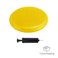Ociodual Cojín Hinchable Amarillo Disco con Bomba Goma PVC para Fitness Yoga Pilates Coordinación Rehabilitación Equilibrio - details 8