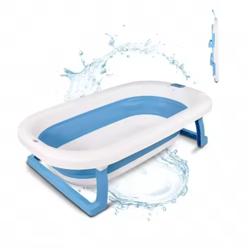 Bañera bebé plegable infantil Bubba Mobiclinic® Kids Infantil Diseño interior antideslizante Cómodo y Seguro Fácil de transportar Asa para colgar Incluye tubo de desagüe Patas antideslizantes Segura Azul - 1
