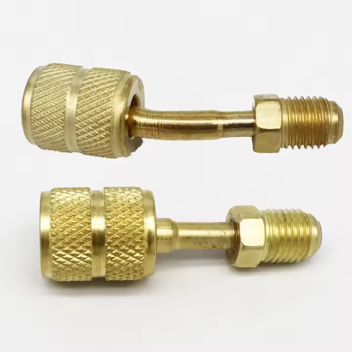 2 X Adaptadores R410A Para Aire Acondicionado HVAC 5/16" SAE Femenino a 1/4" SAE Masculino Flare Herramienta De Rellenado De Aire Acondicionado - 1