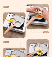 Sartén de Eggs Antiadherente Sartén de Horneado Cuadrado Espátula para Cocinar Cepillo Pequeño Portátil para Camping al Aire Libre - details 4