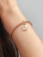 Pandora - Charm Doble Colgante de Mariposa Rosa y CITA-Baño de Oro Rosa de 14 K - details 2