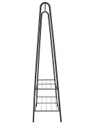 RUHHY Perchero metálico con estantes para zapatos, diseño minimalista y resistente, ideal para organizar ropa y calzado en dormitorios, vestidores y pasillos, estructura de acero estable, medidas 153x60x34 cm, fácil montaje sin herramientas - details 1