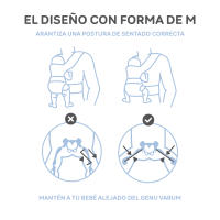MS Kowari - Portabebés elastico, fácil de usar y colocar.Portabebé Ergonómico ajustable, mochila multiusos apropiada hasta 15 kg. Fuerza distribuída entre hombros y espalda - details 3