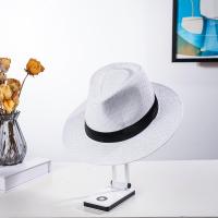Sombrero De Paja Natural Para Hombre Moda Verano Trendy Sombreros De Playa Protección Solar Color Sólido Fedoras Casual Sombrero De Vaquero Jazz Gangster - details 3