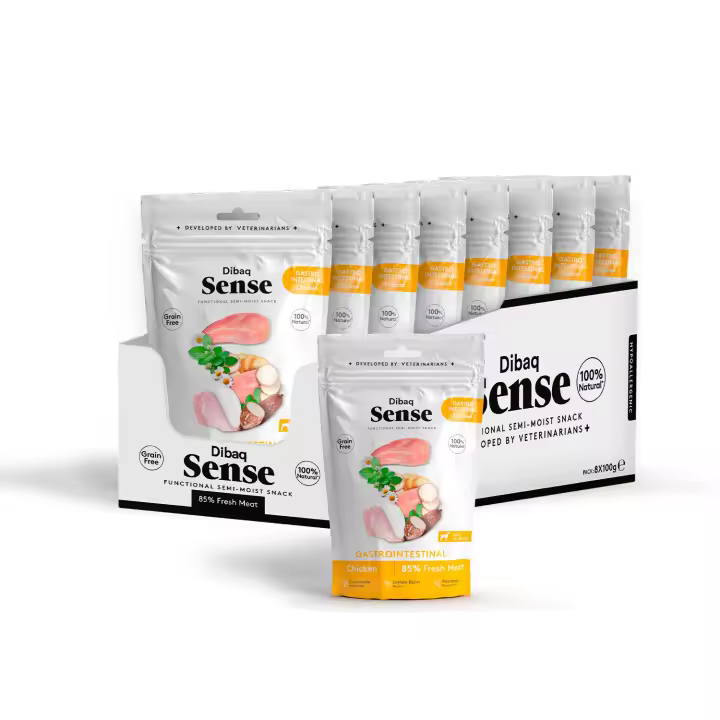 Dibaq Sense Dog, Snack para perros, grain free, gastro, pollo sin cereal, pack 3 uds x 100 gr - 1
