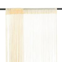 vidaXL Cortina de Flecos para Puerta 2 Piezas 100x250 cm Tela Estor Hilos Color Azul,  Beige,  Blanco y mas - details 4