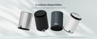 SONGMICS Papelera Baño, 3 litros, Cubo de Basura de Baño, con Tapa, Cierre Suave, con Pedal, Cubo Interior de Plástico Extraíble, para Baño, Oficina, Acero, Negro Tinta/Blanco Nube - details 0
