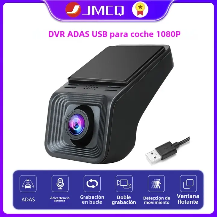 Cámara DVR De Coche JMCQ USB ADAS HD 1080P Para Reproductor Multimedia Android Con Grabación En Bucle Y Detección De Movimiento Tarjeta SD Incluida - 1