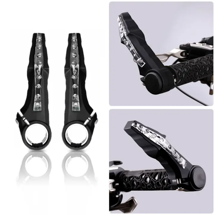 Manillar De Bicicleta MTB Con Luz De Advertencia Y Señal De Giro LED Impermeable Para Ciclismo Parte Del Final Del Manillar - 1