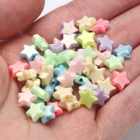 100pcs Encantos Acrílicos Estrella Bolas Pentagrama Espaciador Libre Para Fabricación De Joyas Manualidades DIY Accesorios 9mm - details 0
