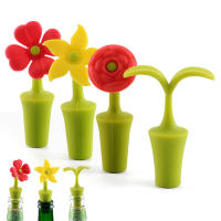 Tapa De Botella De Vino De Silicona Con Flor Tapa Aislante Para Vino Cerveza Champán Herramientas De Barra Accesorios De Cocina - details 2
