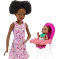 Barbie muñeca Skipper afroamericana canguro con trona y bebé, y accesorios de cumpleaños (GRP41) MATTEL - details 0