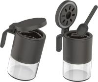 Tarro de especiación de Vidrio Caja de especias humedad resistente con Cubo 2-Pack 10 oz/300 ml - details 2